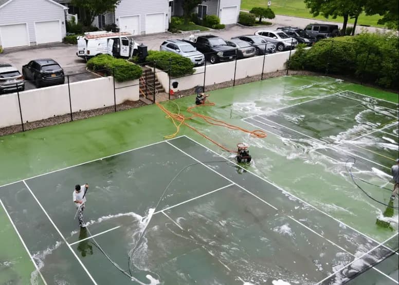 Beachwood Power Washing professional cleaning outdoor surfaces at Beachwood property