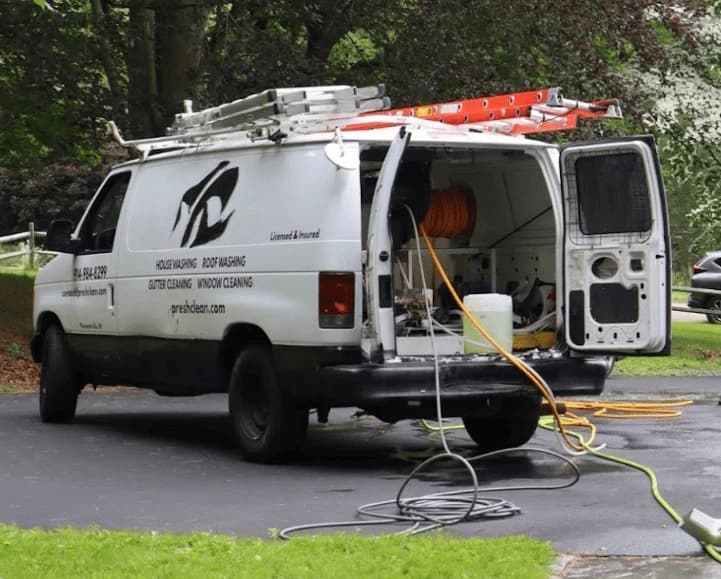 Beachwood Power Washing professionals cleaning commercial fleet in Beachwood